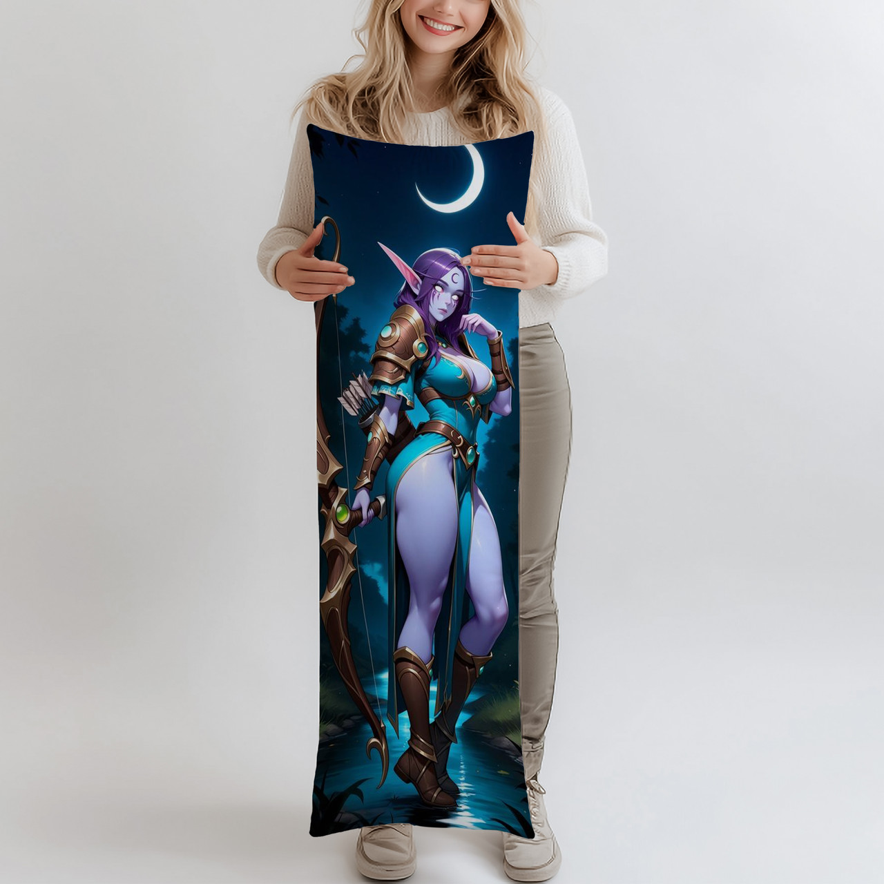 Дакімакура Нічний ельф Warcraft, (подушка обіймашка) 120*40 см