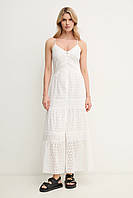 Urbanshop com ua Бавовняна сукня Patrizia Pepe колір білий maxi розкльошена 2A2937 A598 РОЗМІРИ ЗАПИТУЙТЕ