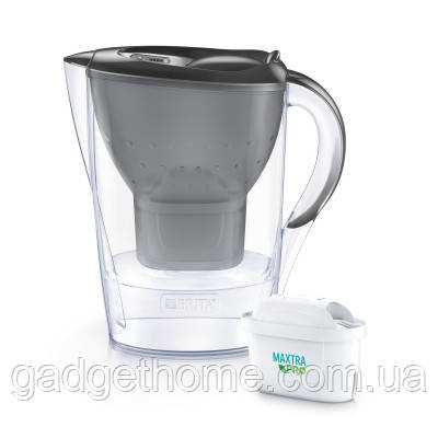 ТОП! Фільтр-глечик Brita Marella Memo MXPro 2.4л (1.4л води) з фільтр-картриджем 3шт, графіт (1052796) - (gHome), фото 1