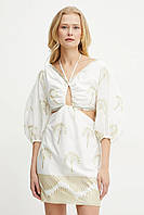 Urbanshop com ua Сукня Simona Corsellini колір білий mini розкльошена P25CPAB025 РОЗМІРИ ЗАПИТУЙТЕ