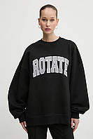 Urbanshop com ua Бавовняна кофта Rotate жіноча колір чорний з аплікацією 113427100 РОЗМІРИ ЗАПИТУЙТЕ