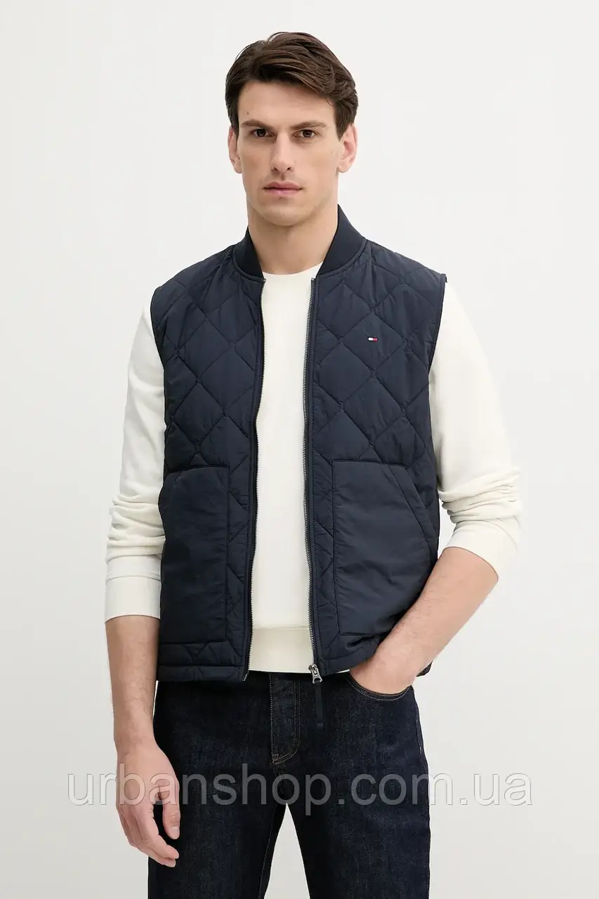 Urbanshop com ua Безрукавка Tommy Hilfiger колір синій перехідна MW0MW39647 РОЗМІРИ ЗАПИТУЙТЕ
