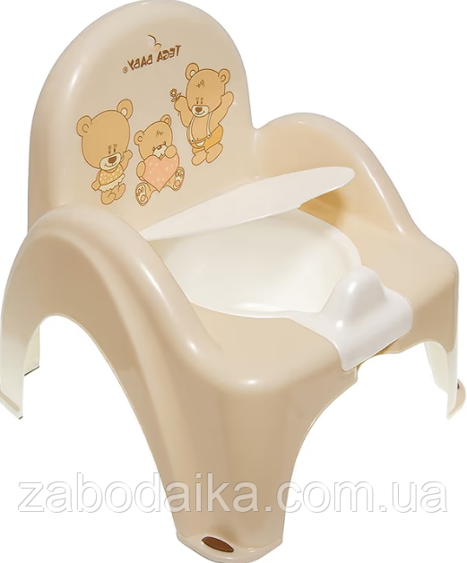 Дитячий музичний горщик стільчик із кришкою Tega baby PO-043 Ведмедик, фото 1