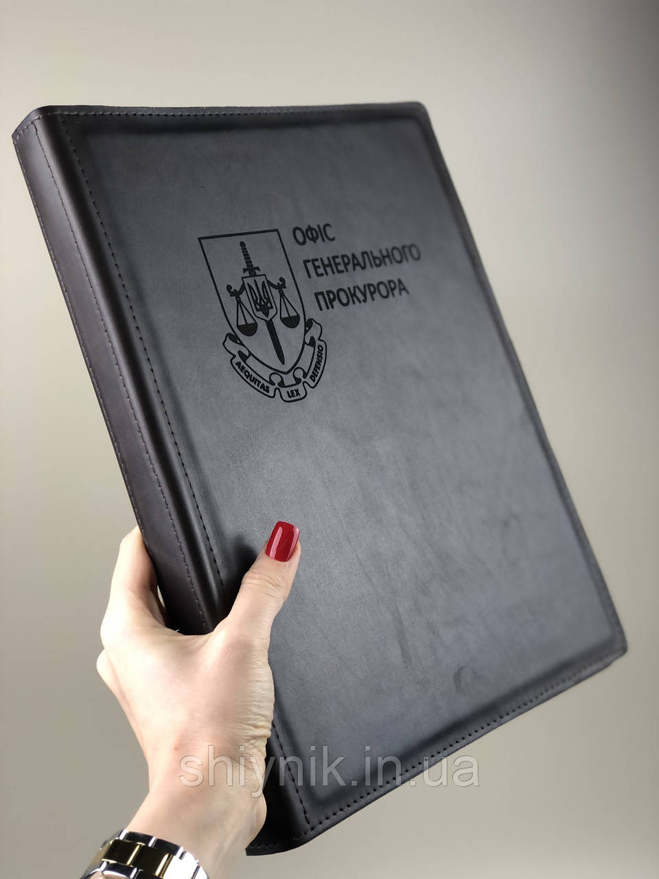 Шкіряна папка для документів А4 "На підпис" Зелена, фото 1