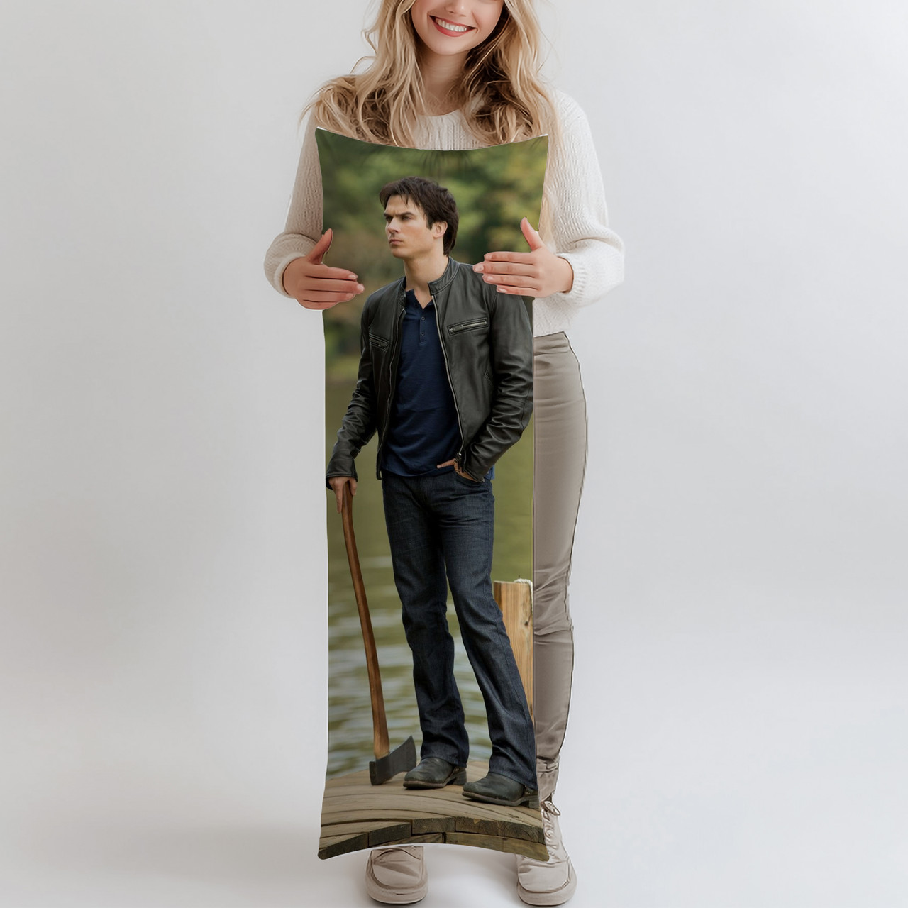 Дакімакура, Деймон Сальваторе, Damon Salvatore, The Vampire Diaries, (подушка обіймашка) 120*40 см