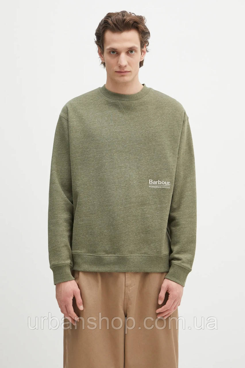 Urbanshop com ua Кофта Barbour Barbour Calton OS Fit Crew Sweatshirt чоловічий колір зелений меланж MOL0676