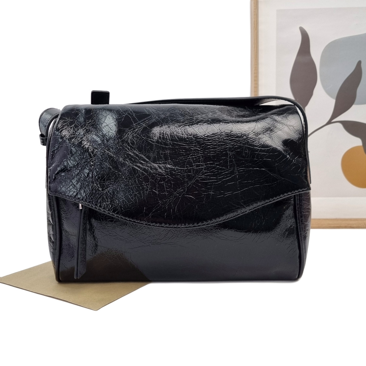 Стильна жіноча сумка натуральна шкіра чорний Арт.8553 black VIVAVERBA Україна — (54), фото 1