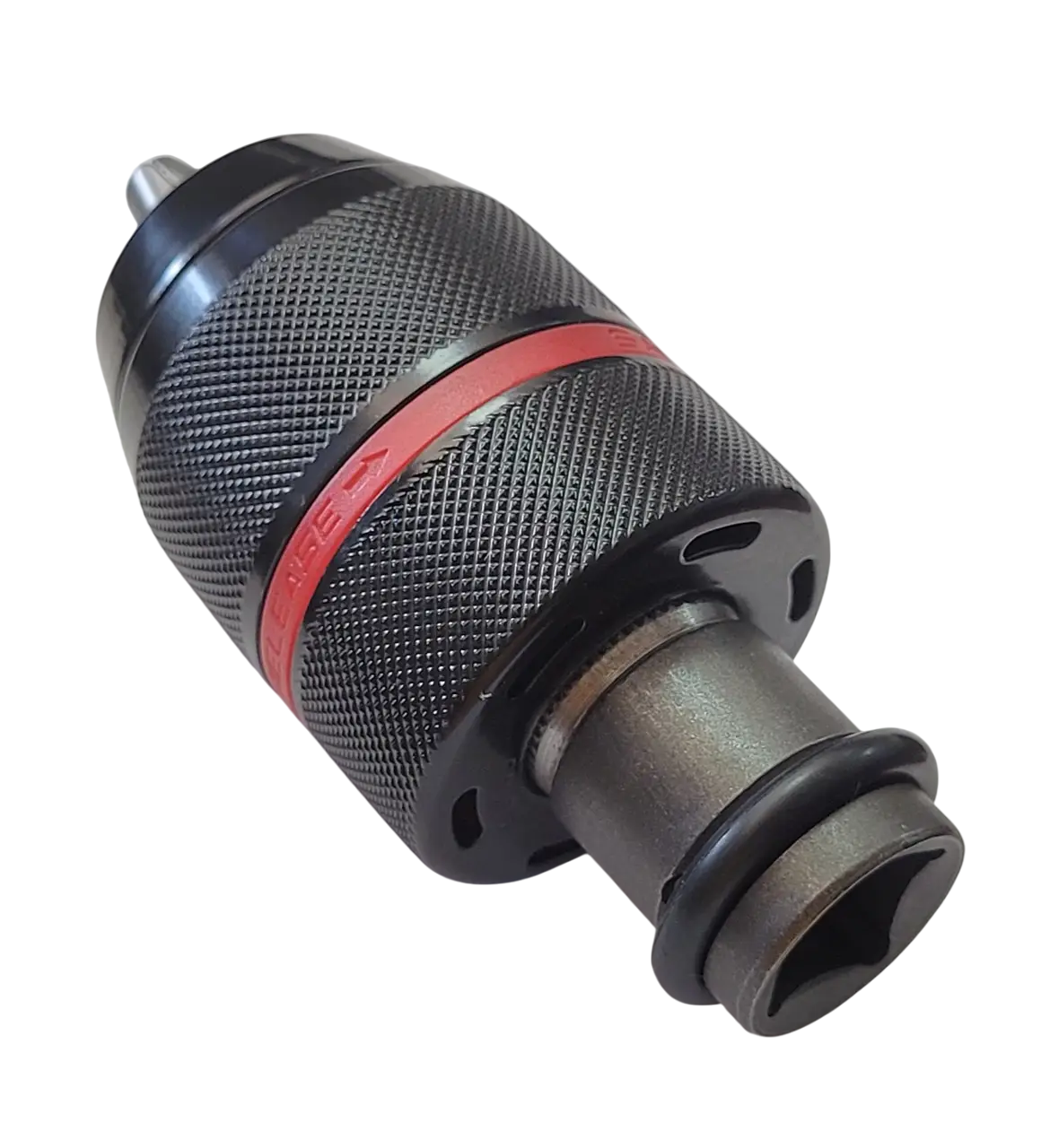 Адаптер для гайковерта 1/2 дюйма на 1/2 різь + металевий самозатискний патрон 13 мм., фото 1