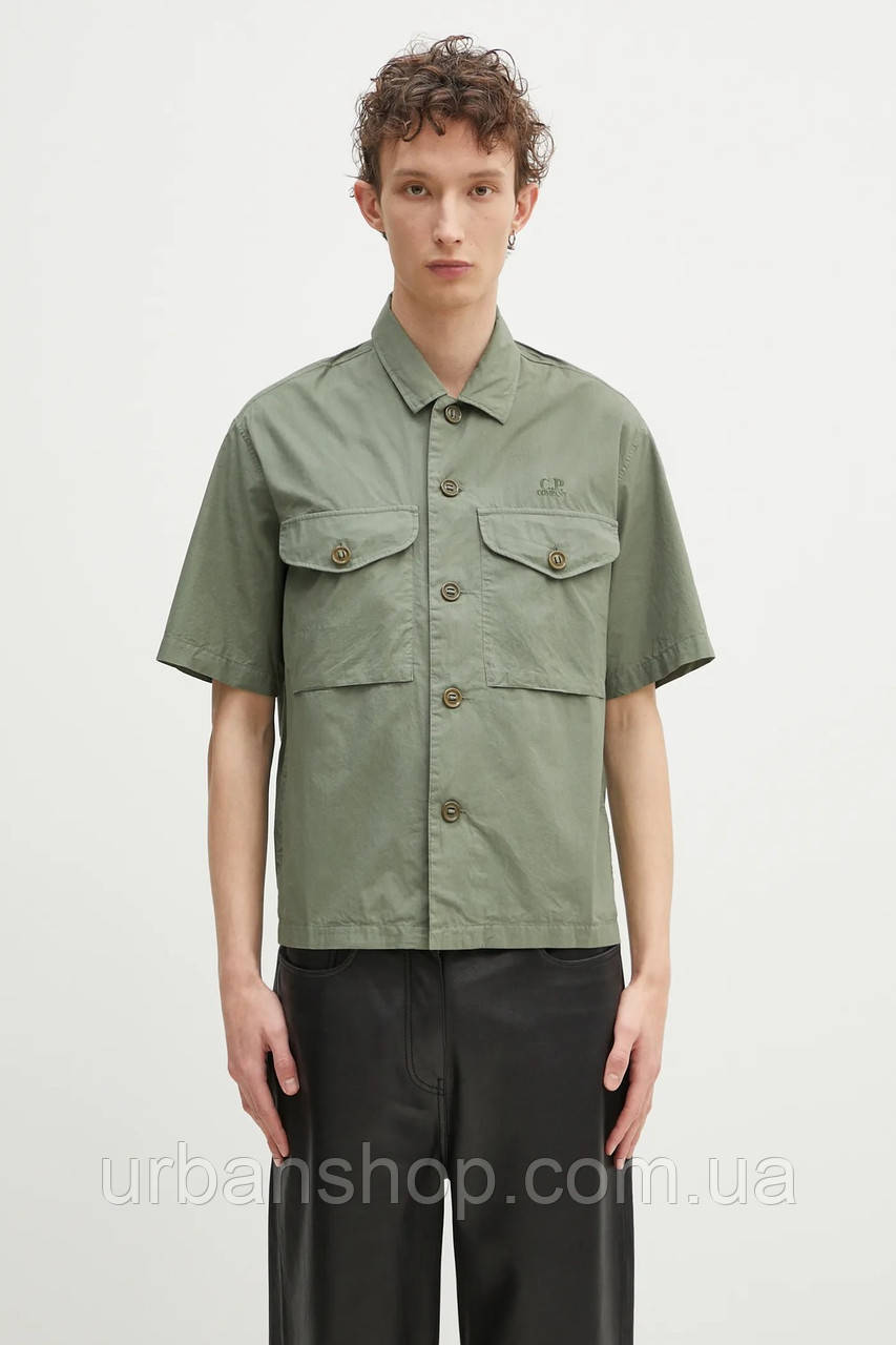 Urbanshop com ua Бавовняна сорочка C.P. Company чоловіча колір зелений relaxed 18CMSH236A005328G РОЗМІРИ