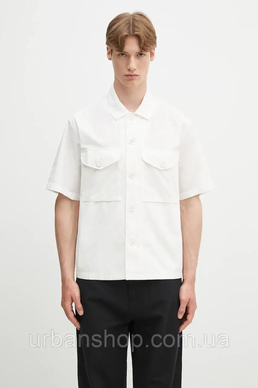 Urbanshop com ua Бавовняна сорочка C.P. Company чоловіча колір бежевий relaxed 18CMSH236A005328G РОЗМІРИ