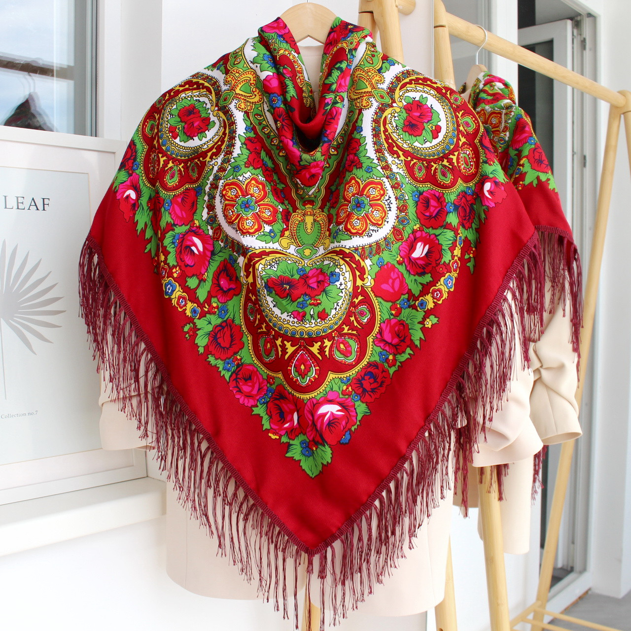 Хустка в народному стилі "Мавка" Бордова 633008, фото 1