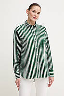Urbanshop com ua Бавовняна сорочка Lacoste жіноча колір зелений relaxed класичний комір CF0215 РОЗМІРИ