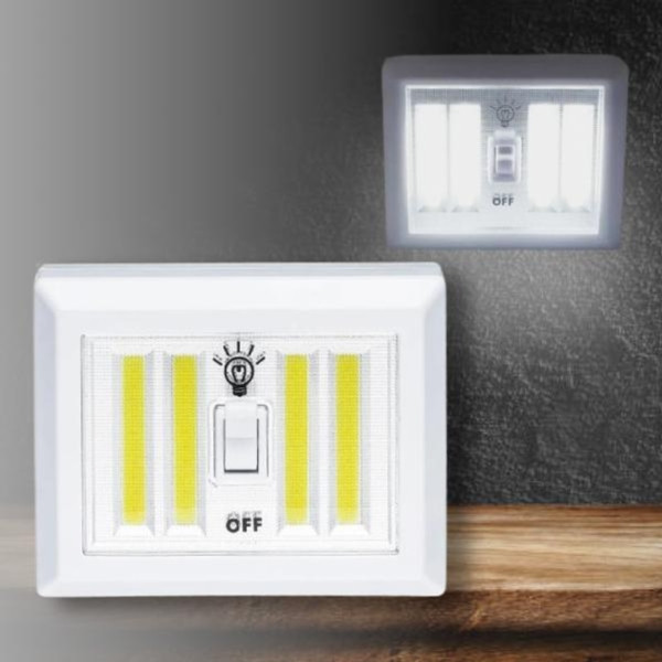Світильник у вигляді вимикача 5ВТ 4 AAA 10*12см High Power COB SX-A01 Білий, фото 1