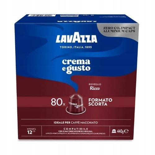 Кофе в капсулах Lavazza Crema e Gusto Ricco Nespresso 80 капсул