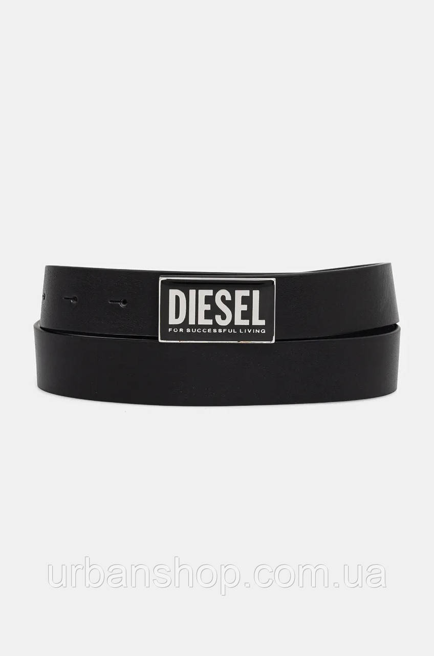 Urbanshop com ua Шкіряний ремінь Diesel B-GLOSSY II чоловічий колір чорний X09945.PR227 РОЗМІРИ ЗАПИТУЙТЕ