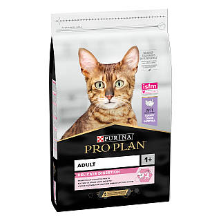 Сухой корм Pro Plan Adult Delicate Turkey для кошек с чувствительным пищеварением (индейка), 10 кг