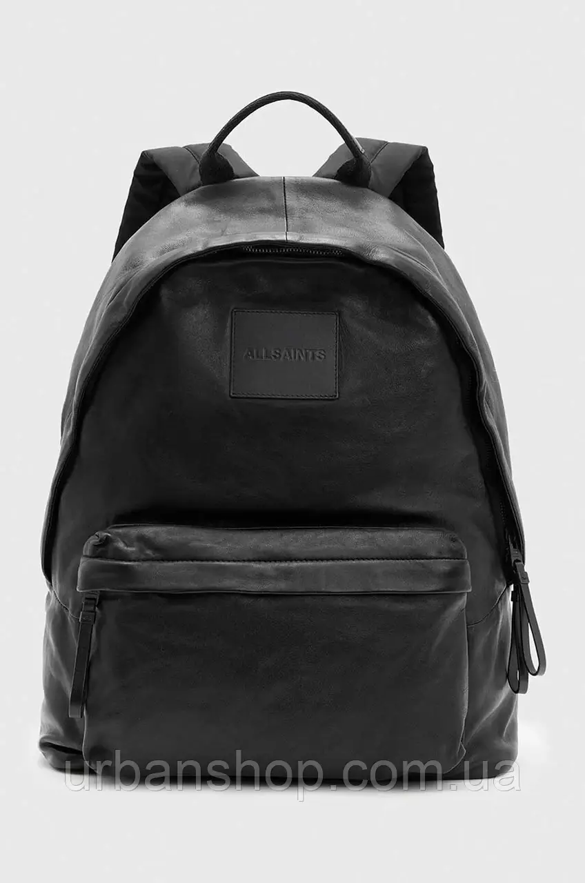 Urbanshop com ua Шкіряний рюкзак AllSaints CARABINER BACKPACK чоловічий колір чорний великий однотонний M164XB