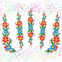 Аркуш водорозчинного флізеліну з рисунком "Мальви" розміром 20х30 см