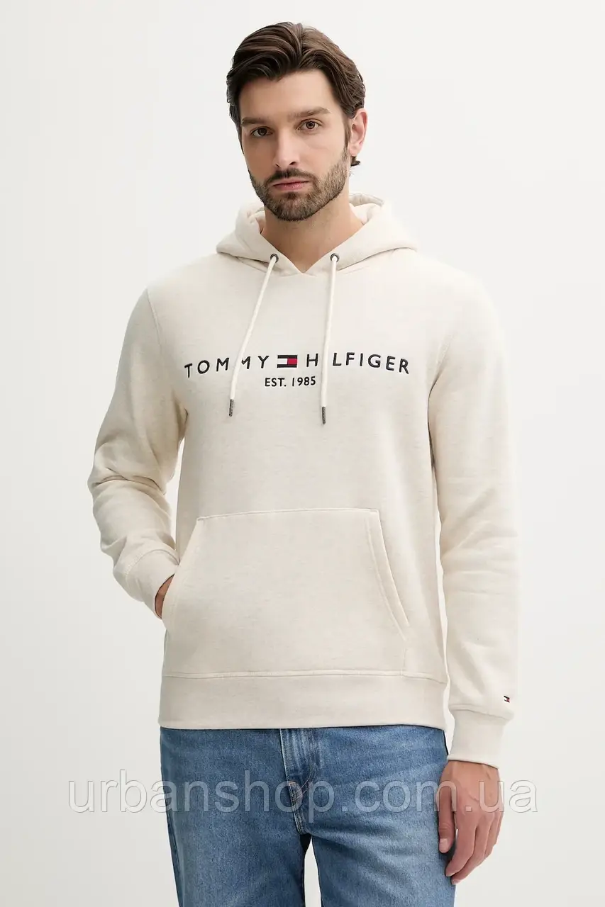 Urbanshop com ua Кофта Tommy Hilfiger колір бірюзовий з капюшоном з аплікацією MW0MW11599 РОЗМІРИ ЗАПИТУЙТЕ
