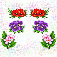 Аркуш водорозчинного флізеліну з рисунком "Квіткова клумба" розміром 20х30 см