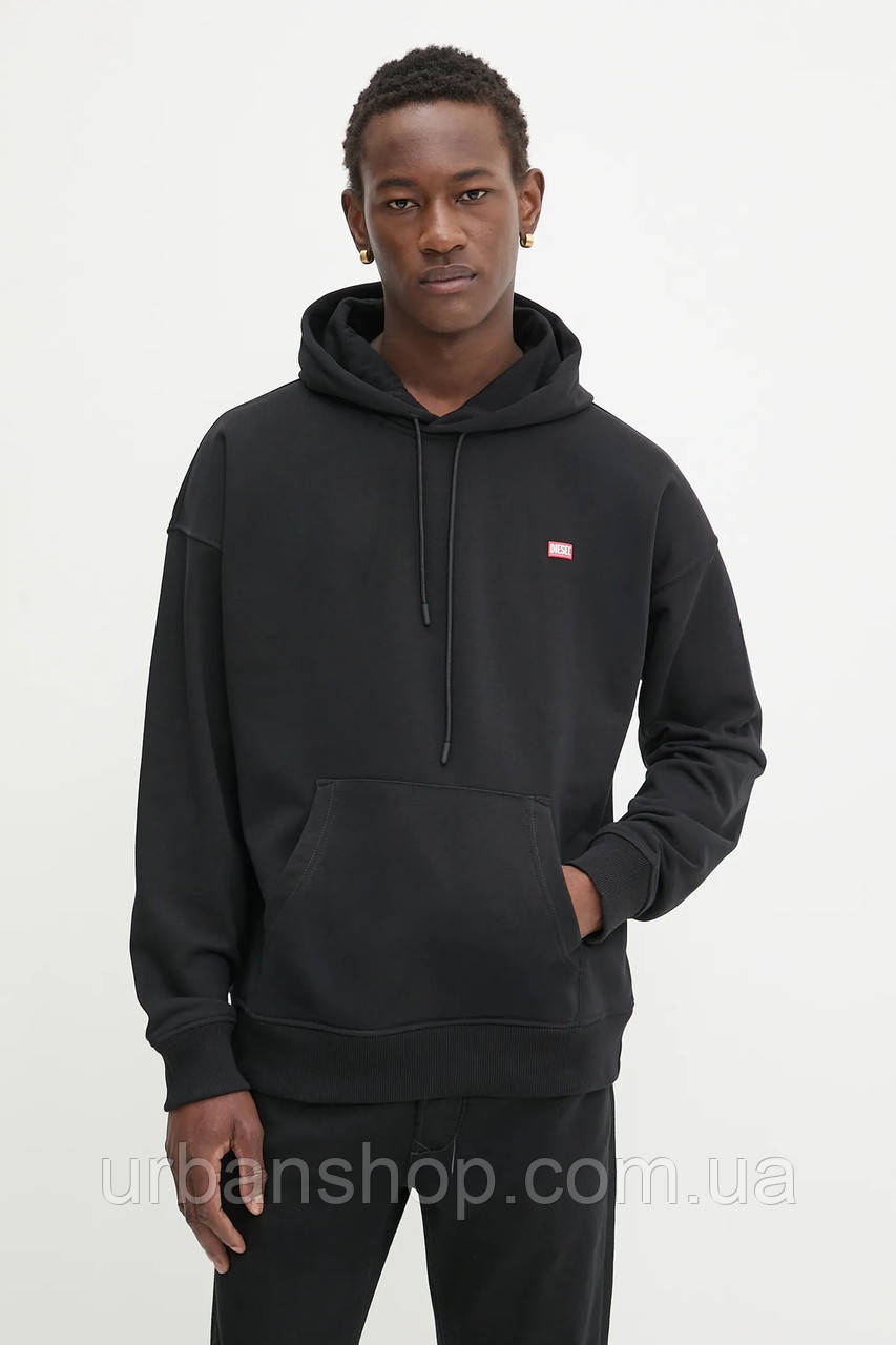 Urbanshop com ua Кофта Diesel колір чорний з капюшоном однотонна A16401.0HYAT РОЗМІРИ ЗАПИТУЙТЕ