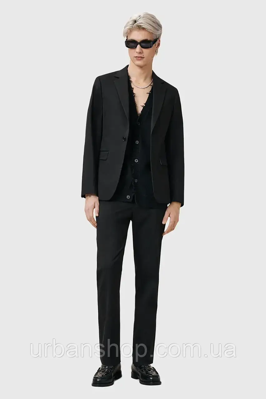 Urbanshop com ua Бавовняні штани AllSaints ODIN колір чорний прямі M025QC РОЗМІРИ ЗАПИТУЙТЕ