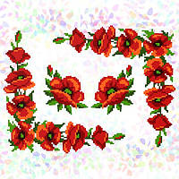 Аркуш водорозчинного флізеліну з рисунком "Маки" розміром 20х30 см