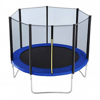 Батут Jump 252 см з зовнішньою сіткою синій