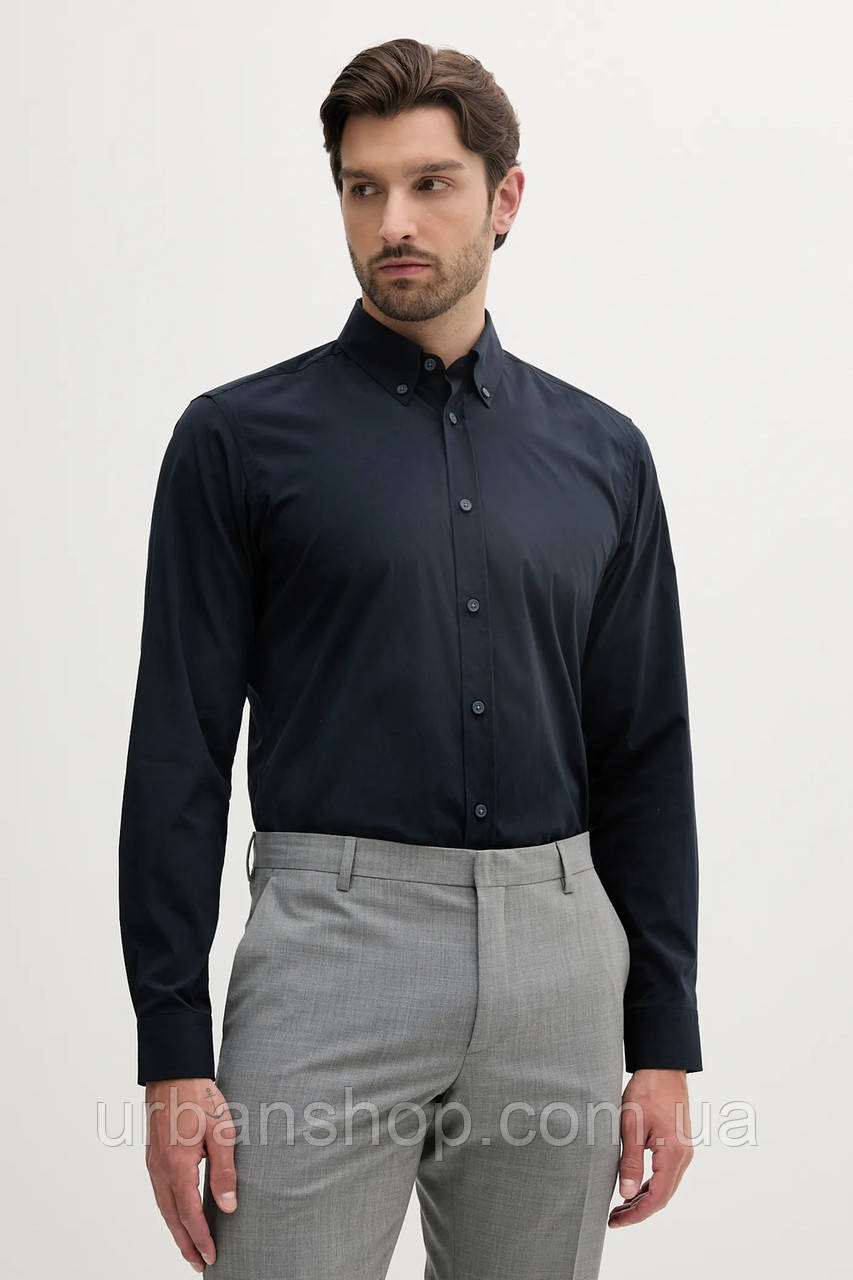 Urbanshop com ua Сорочка BOSS колір синій regular комір button-down 50539917 РОЗМІРИ ЗАПИТУЙТЕ