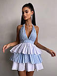 Міні плаття з пишною подвійною спідницею та зав'язкою на шиї та відкритою спиною (р. S, M) 66036090Е, фото 2