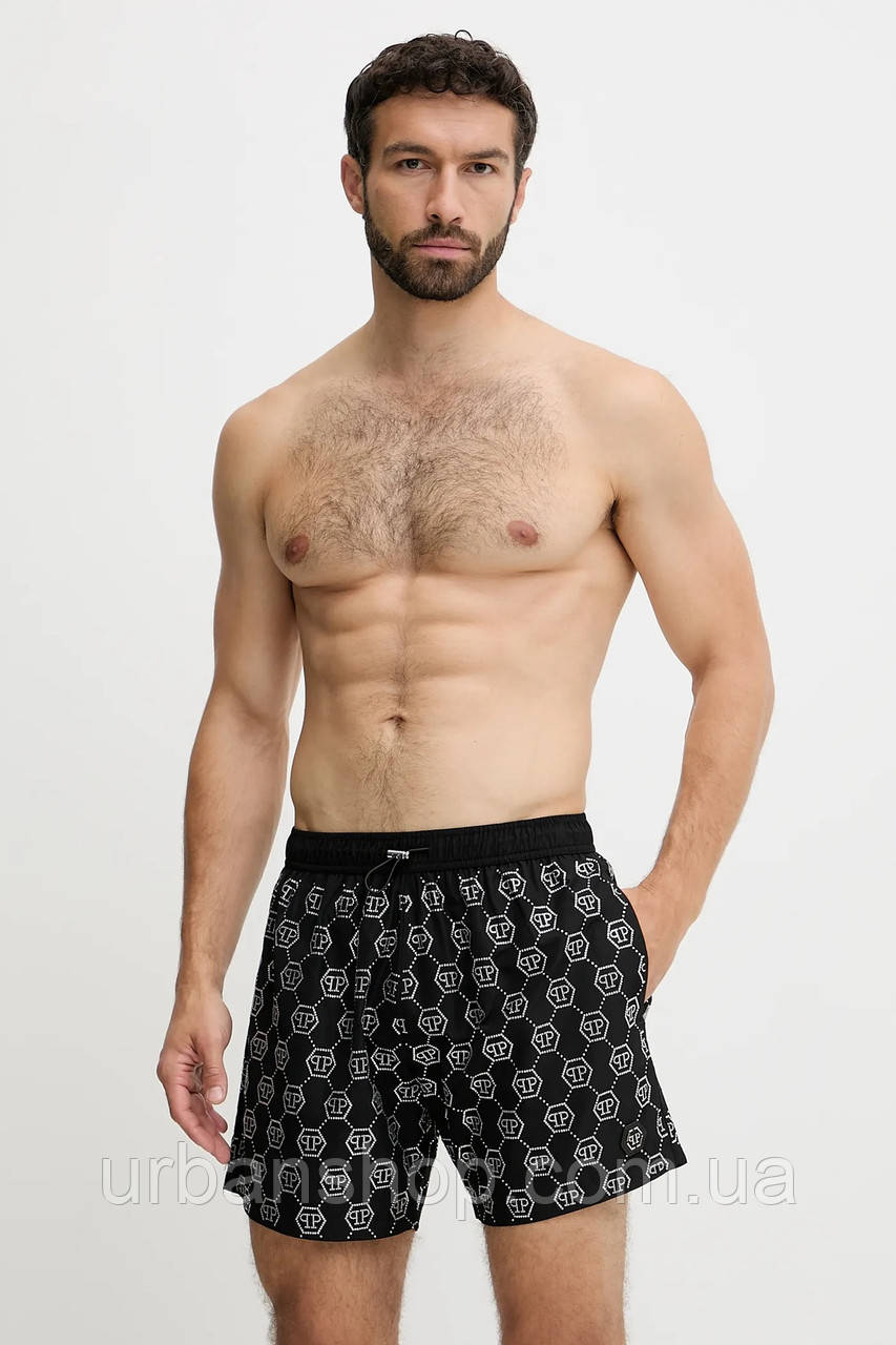 Urbanshop com ua Купальні шорти Philipp Plein колір чорний PM25MBM05 РОЗМІРИ ЗАПИТУЙТЕ
