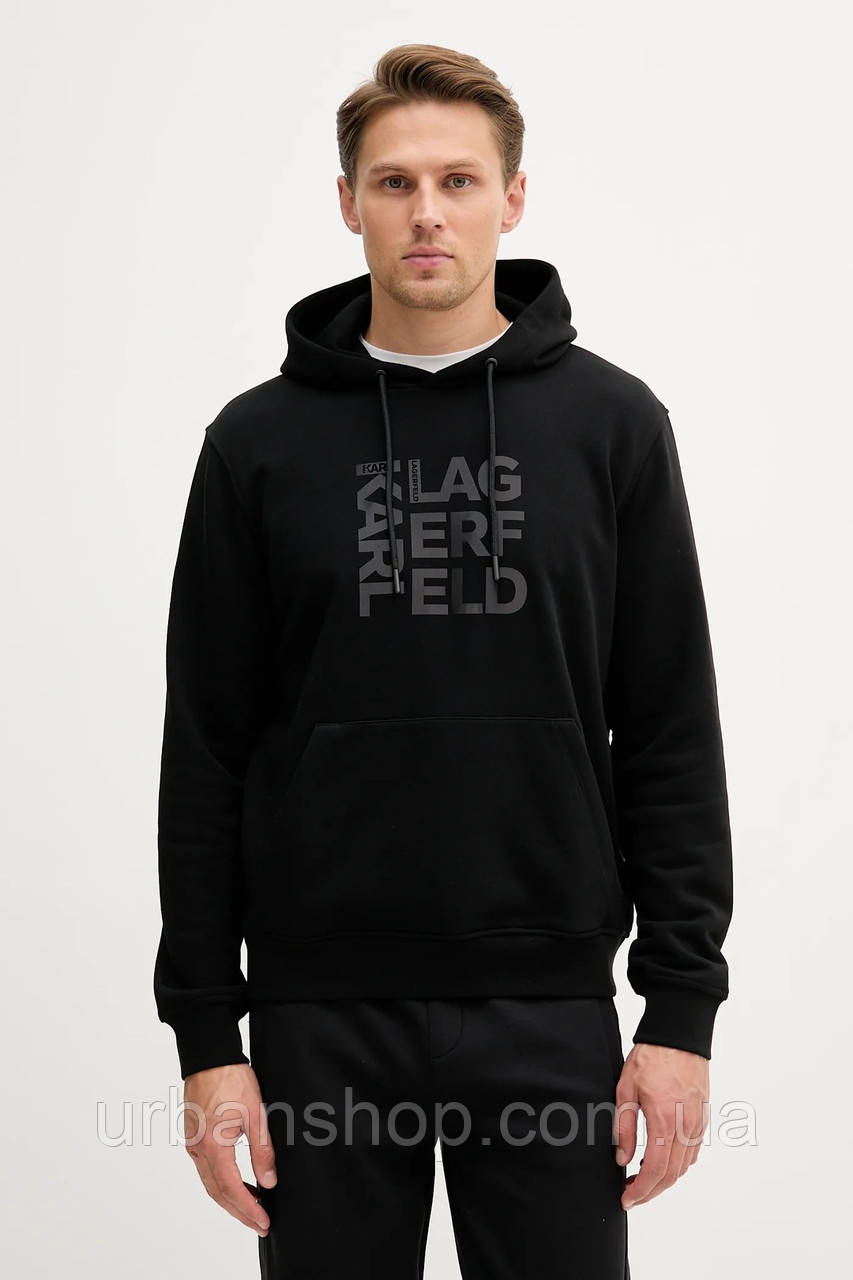 Urbanshop com ua Кофта Karl Lagerfeld колір чорний з капюшоном з принтом 553910.705039 РОЗМІРИ ЗАПИТУЙТЕ