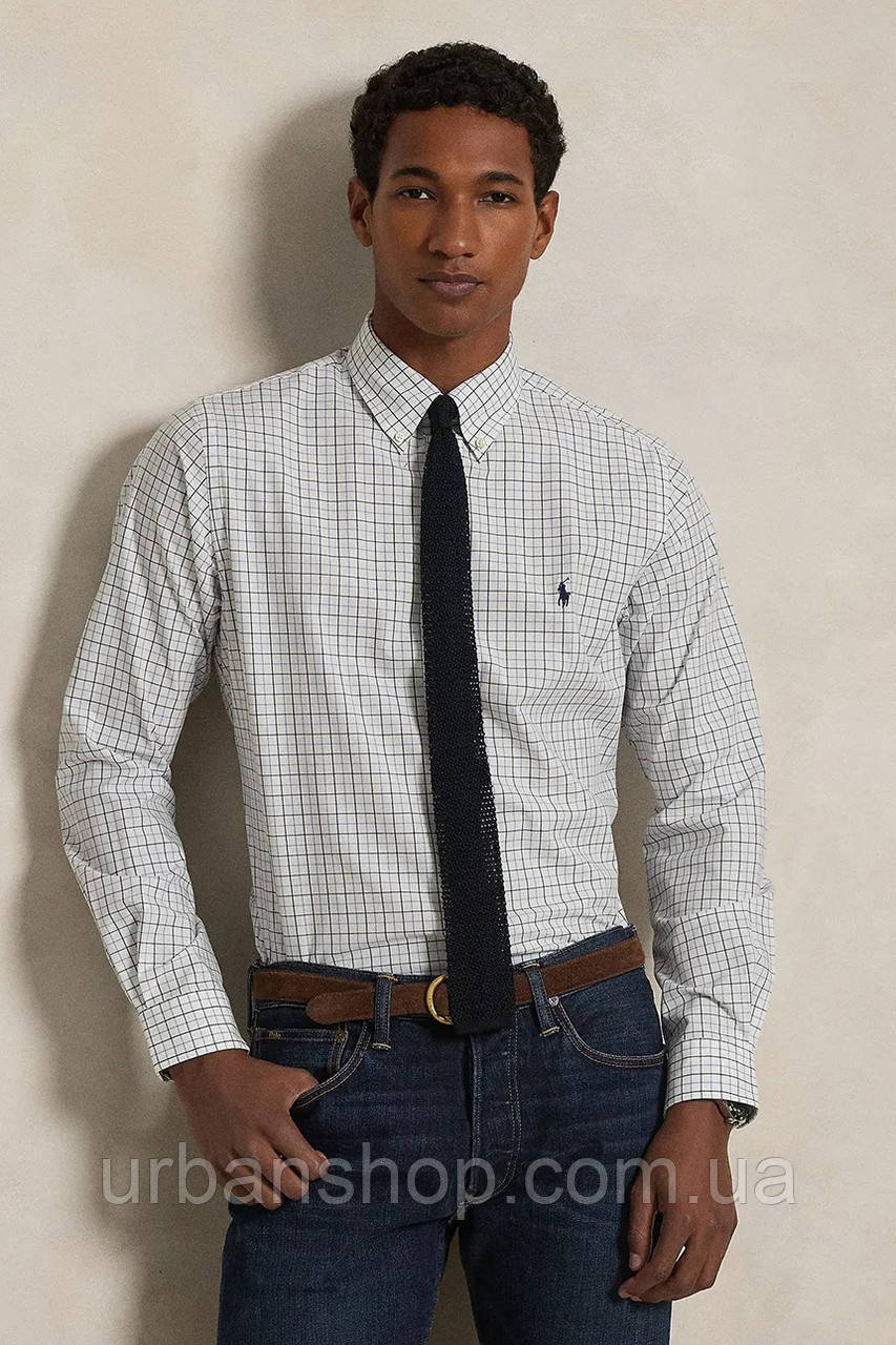 Urbanshop com ua Сорочка Polo Ralph Lauren колір бежевий regular комір button-down 710968937 РОЗМІРИ ЗАПИТУЙТЕ