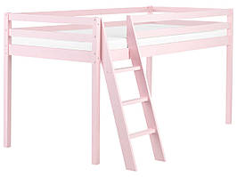 Ліжечко-горище з драбинкою  для дітей ASCOUX 90 x 200 см, рожеве