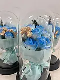 Букет ніжно-блакитних троянд у колбі, подарунок коханій., фото 6