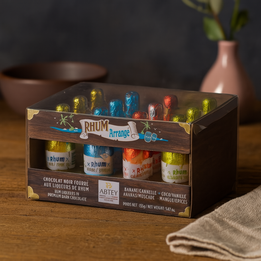 Шоколадні цукерки з алкоголем Abtey Rhum Arrangé 155 гр. Франція, фото 1