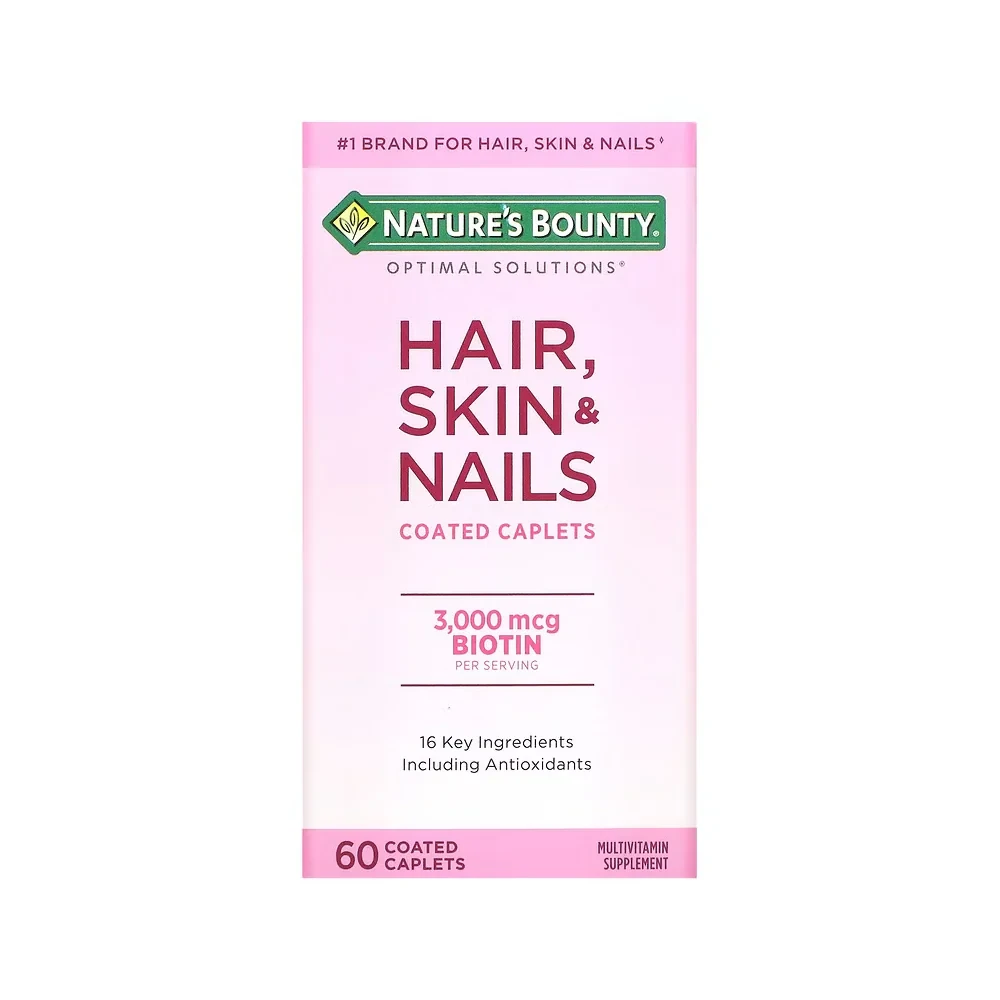 Мультикомплекс для жінок Nature's Bounty Hair, Skin & Nails 3,000mcg Biotin 60 капсул, фото 1
