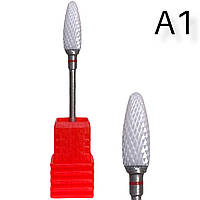 Керамічна насадка - фреза для апаратного манікюра і педикюра, кольорова коробка, A1/ червоний