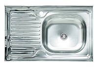 Мийка кухонна AVT з нержавіючої сталі 80x50 см (0,4 мм) права