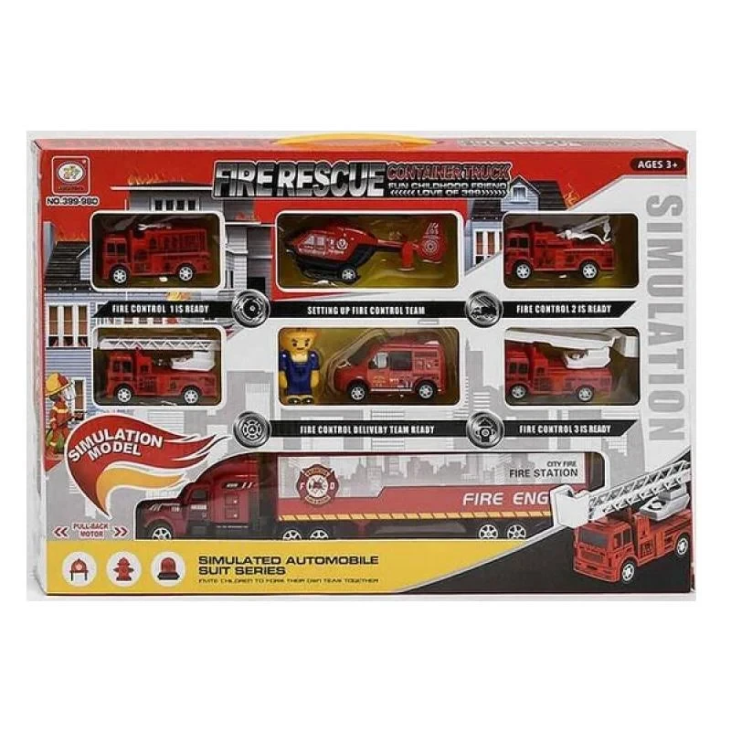 Набір машин Спецтехніка пожежна (399-98 D), фото 1