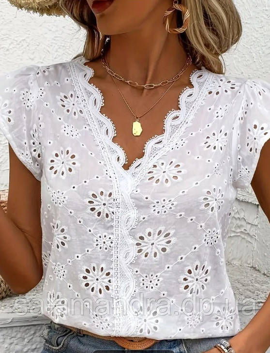 Блузка літня, жіноча, котон прошва 50 р, фото 1