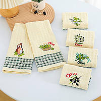 Набір вафельных полотиенец Оливка (3 шт.) 50х25 см.