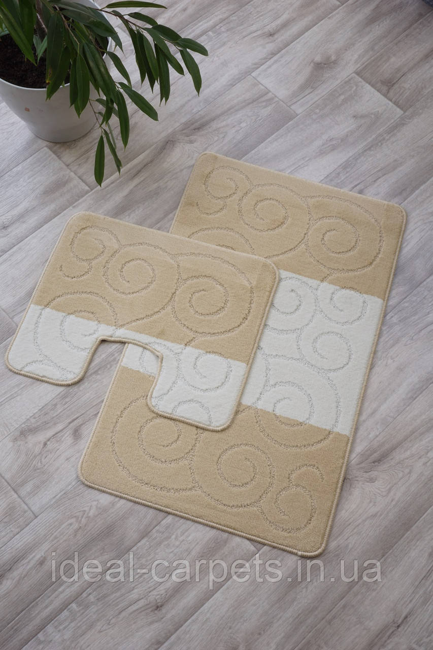 Комплект у ванну 60*100 та 60*50см Крем 0742, фото 1