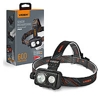 Налобний світлодіодний ліхтар з червоним світлом 600Lm 5000K VIDEX VLF-H189 сенсор