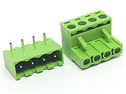 Клемний роз'єм 2EDGK 4P 5.08мм кутовий (пара штекер+гніздо)