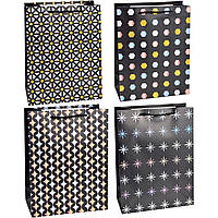 Подарунковий пакет асорті із кольоровим принтом S (18*23*10 см)12шт.