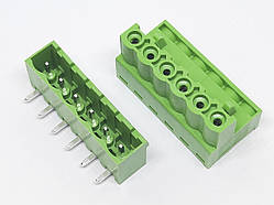 Клемний роз'єм 2EDGK 6P 5.08мм кутовий (пара штекер+гніздо)
