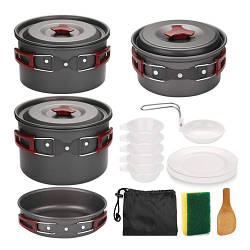 Набір похідного посуду складаний на 5 персон, 13 предметів, алюміній, AL-500 smart