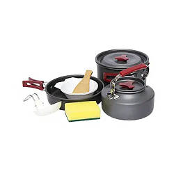 Набір похідного посуду складаний на 6 персон, 14 предметів, алюміній, AL-601 smart