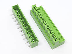 Клемний роз'єм 2EDGK 10P 5.08мм кутовий (пара штекер+гніздо)